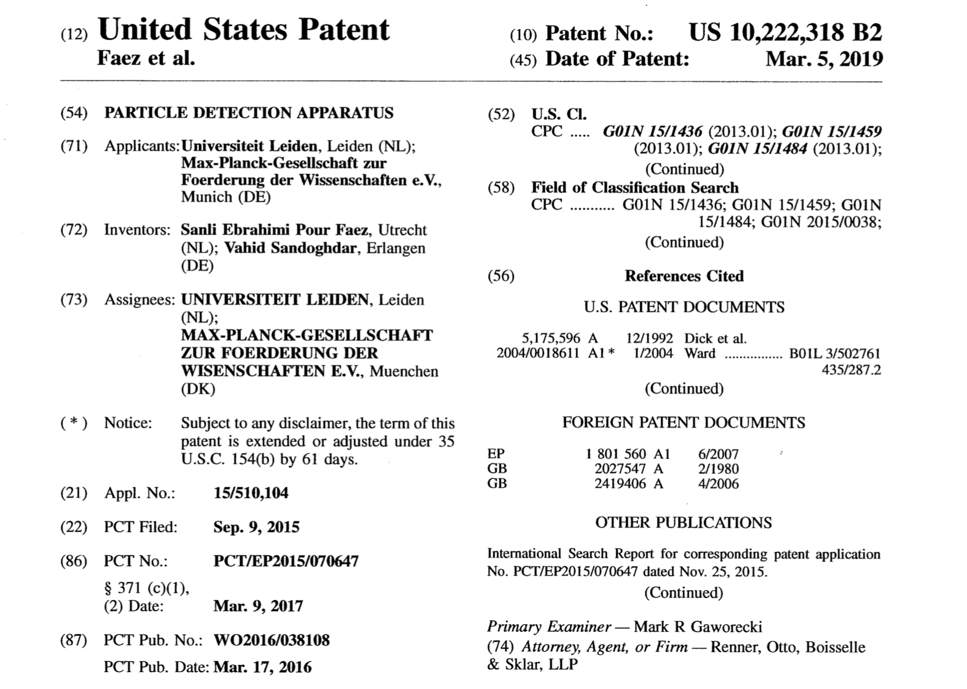 nanoCET patent